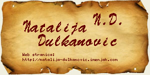 Natalija Dulkanović vizit kartica